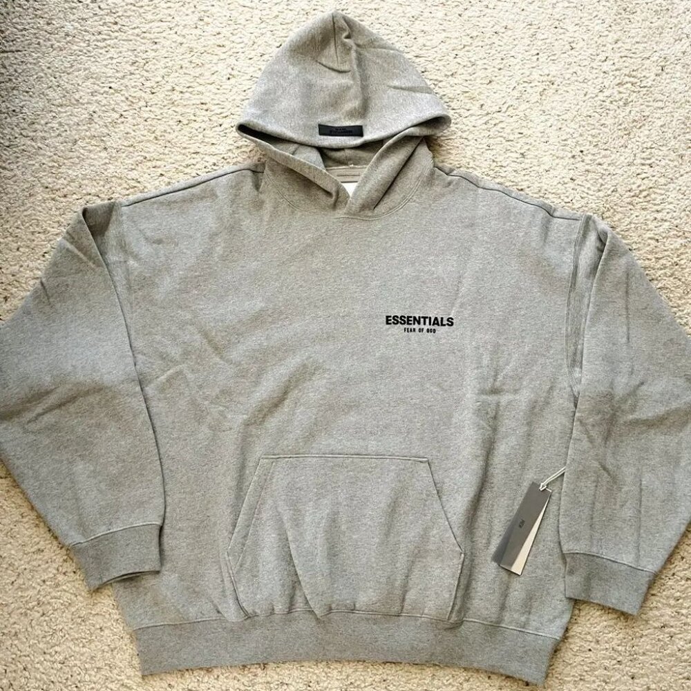 Fear of God ESSENTIALS Dark Oatmeal Hoodie Size Large